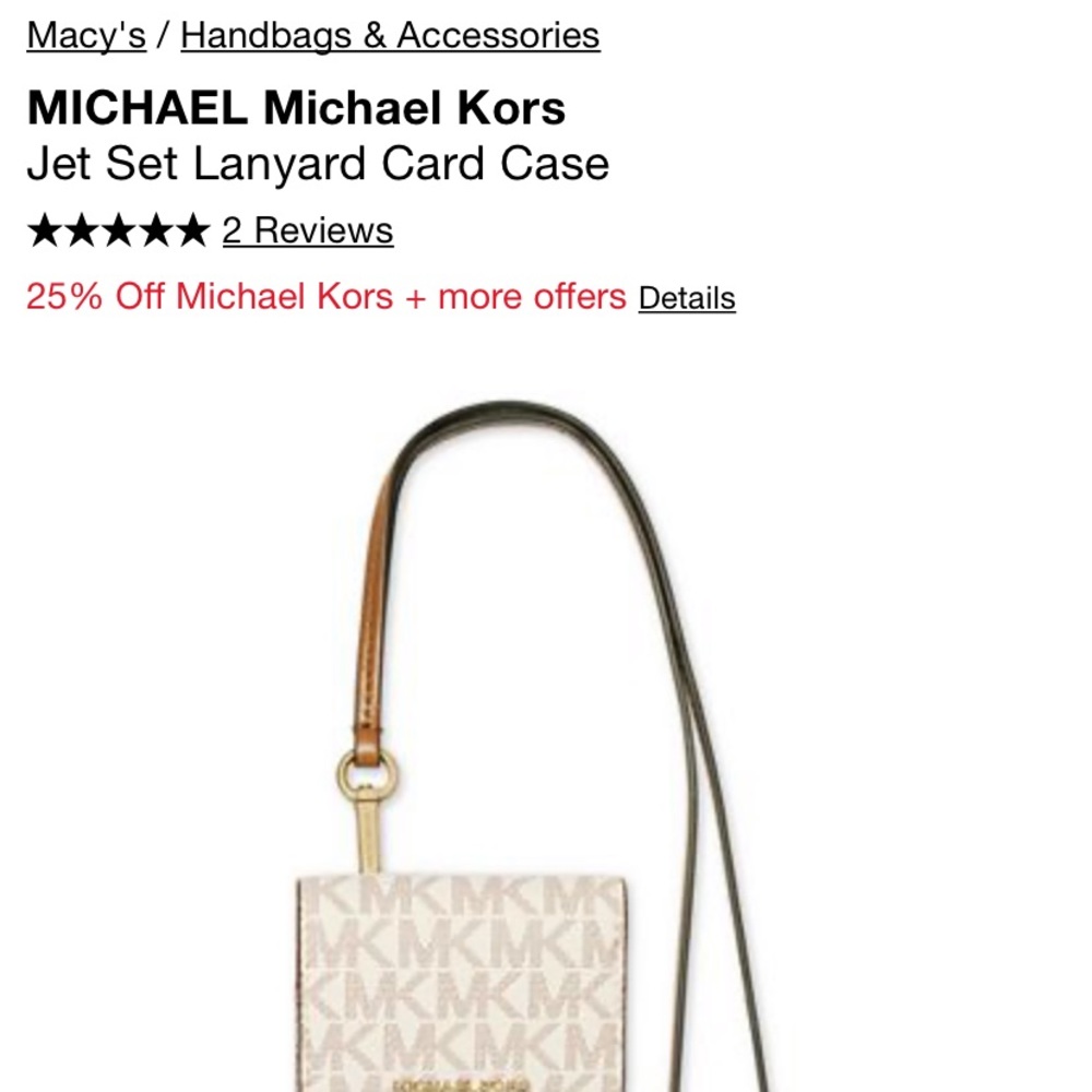 MK jet set vanilla lanyard case